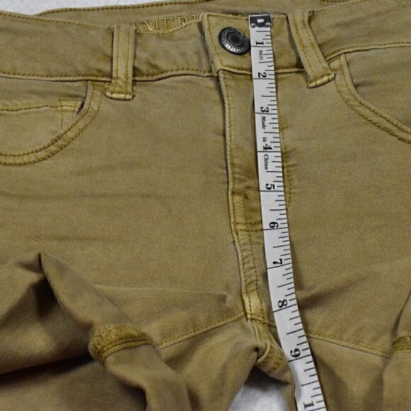 American Eagle Outfitters Super Stretch Twill Midi Shorts Tan Size 0 - Picture 4 of 14